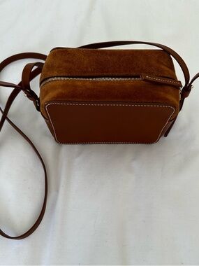 Vince Tan Suede & Leather Crossbody Bag